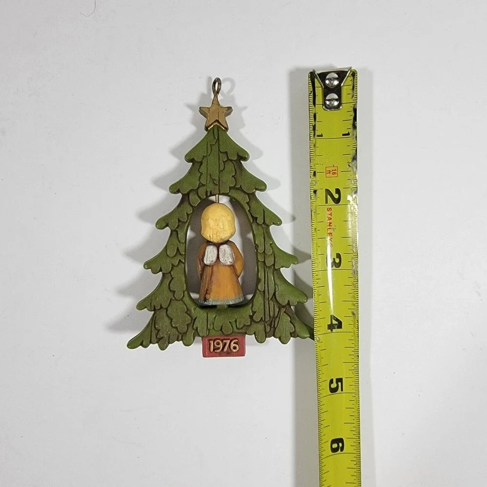 Vintage Hallmark Ornament‎ 1976 Christmas Tree Spin Angel Plastic